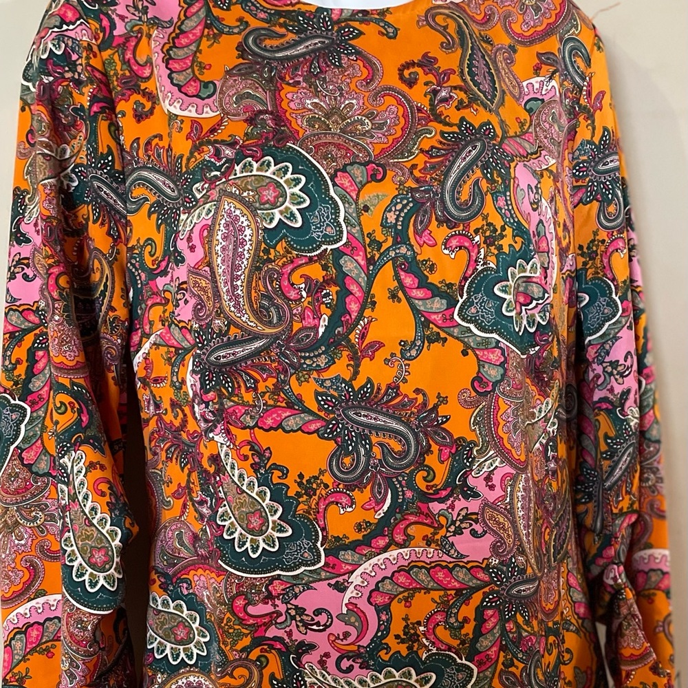 Code x mode - paisley patterned orange/gold dress-with pockets